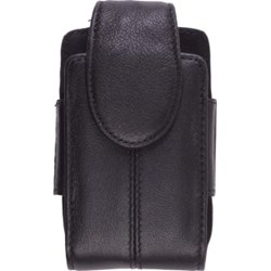 Samsung Compatible Black Leather Pouch with Spring Clip  302298-SA