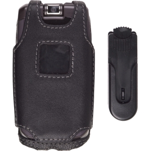 Samsung Compatible Premium Leather Case with Ratcheting Swivel Belt Clip - Black    302742