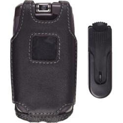 Samsung Compatible Premium Leather Case with Ratcheting Swivel Belt Clip - Black    302742