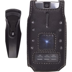 Sanyo Compatible Premium Leather Case with Ratcheting Swivel Belt Clip 303771