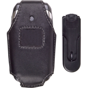 LG Compatible Premium Leather Case with Ratcheting Swivel Belt Clip - Black    312476