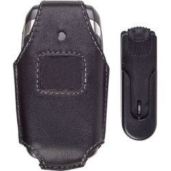 LG Compatible Premium Leather Case with Ratcheting Swivel Belt Clip - Black    312476