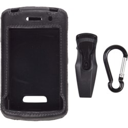 Blackberry Compatible Leather Clip-on Case- Black  314290