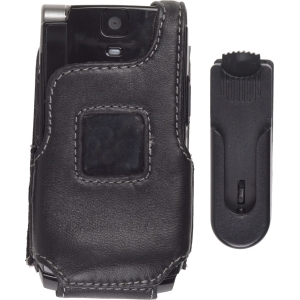 Sanyo Compatible Premium Leather Case with Ratcheting Swivel Belt Clip         321790