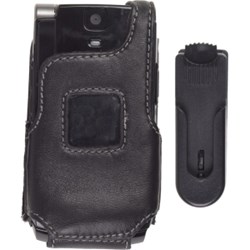Sanyo Compatible Premium Leather Case with Ratcheting Swivel Belt Clip         321790