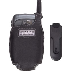 Nextel Compatible Premium Leather Case with Ratcheting Swivel Belt Clip - Black    322142