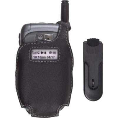 Nextel Compatible Premium Leather Case with Ratcheting Swivel Belt Clip - Black    322142