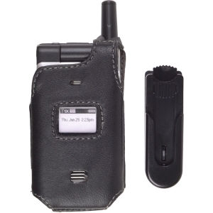 UTStarcom Compatible Premium Leather Case with Ratcheting Swivel Belt Clip - Black    322662