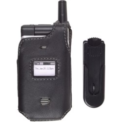 UTStarcom Compatible Premium Leather Case with Ratcheting Swivel Belt Clip - Black    322662