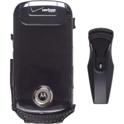 Motorola Compatible Premium Leather Case With Ratcheting Swivel Clip 323592