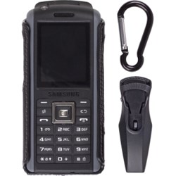Samsung Compatible Black Leather Clip-on Case  325771-SA