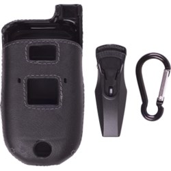 Motorola Compatible Black Leather Clip-on Case  333535