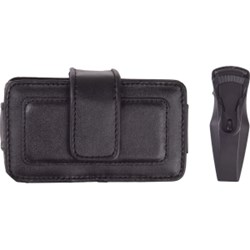 Black Leather Fitted Horizontal Pouch - Small  343272