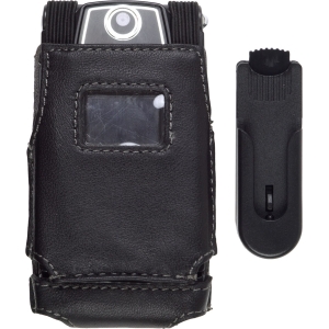 Sanyo Compatible Premium Leather Case with Ratcheting Swivel Belt Clip        360045
