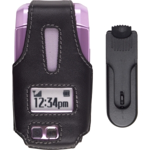 Sanyo Compatible Premium Leather Case with Ratcheting Swivel Belt Clip    361115