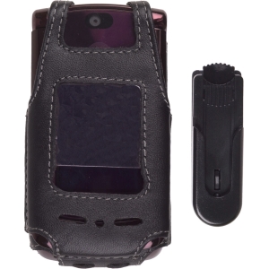 Motorola Compatible Premium Leather Case with Ratcheting Swivel Belt Clip - Black    362130