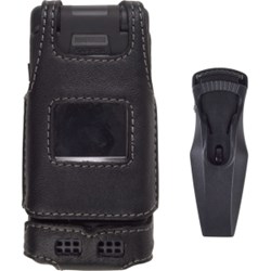 Sanyo Compatible Premium Leather Case with Ratcheting Swivel Belt Clip  363366