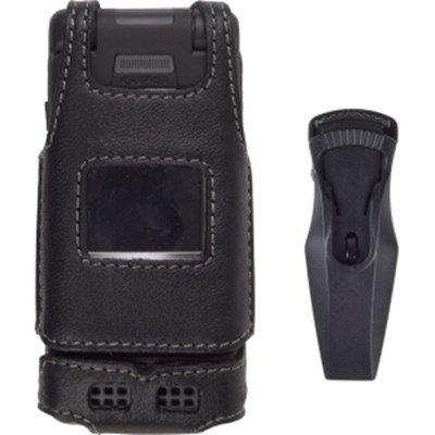 Sanyo Compatible Premium Leather Case with Ratcheting Swivel Belt Clip  363366