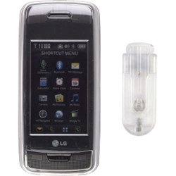 LG Compatible Clear Snap On Case with Swivel Belt Clip  363478