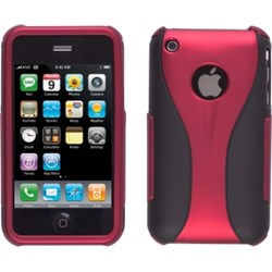 Apple Compatible Rubber Snap On Case- Burgundy / Black  365356