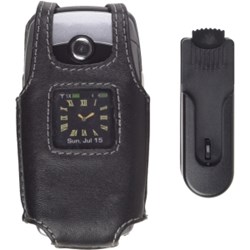 Samsung Compatible Premium Leather Case with Ratcheting Swivel Belt Clip - Black    371116