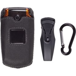 Samsung Compatible Leather Clip-on Case- Black  375521
