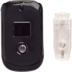 Motorola Compatible Snap On Case Front/Back with Belt Clip- Black  375949