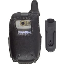 Nextel Compatible Premium Leather Case with Ratcheting Swivel Belt Clip - Black    419927