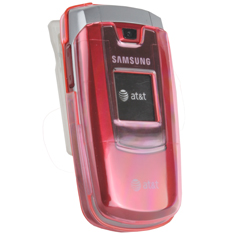 Samsung Compatible Transparent Snap-On Cover with Swivel Belt Clip - Pink    437COVPK