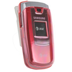 Samsung Compatible Transparent Snap-On Cover with Swivel Belt Clip - Pink    437COVPK