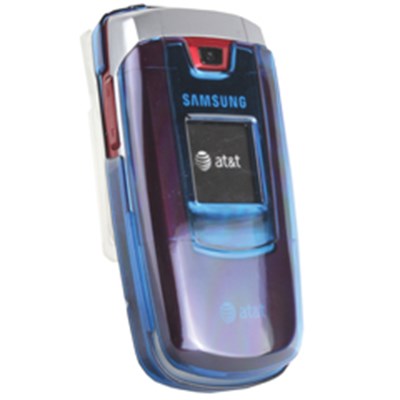 Samsung Compatible Transparent Snap-On Cover with Swivel Belt Clip - Blue    437COVBL
