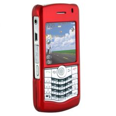 Blackberry Compatible Rubberized Snap-On Cover with Swivel Belt Clip - Red   8130RUBRD