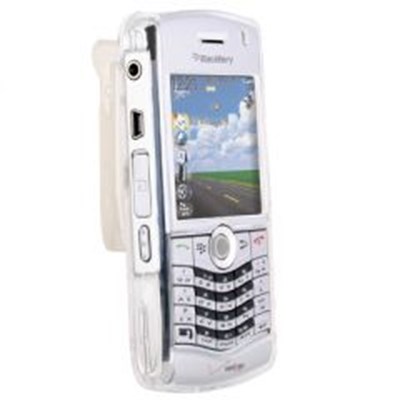 Blackberry Compatible Snap-On Cover with Swivel Belt Clip - Transparent Clear           SILCURVECL