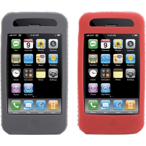 Apple Compatible Black and Red Flex Grip Skin 2-Pack 8278-ITFGBR