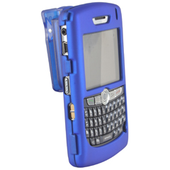 Blackberry Compatible Rubberized Snap on Cover with Swivel Belt Clip - Blue