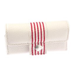 Krusell DIVINE Universal Leather Pouch - Off-White and Red  95186
