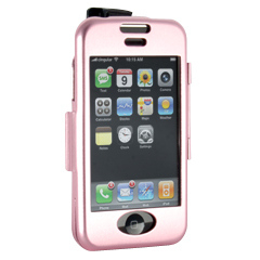 Apple Compatible Aluminum Case with Swivel Belt Clip - Baby Pink    ALUMIPHONEBP