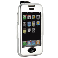 Apple Compatible Aluminum Case with Swivel Belt Clip - Silver    ALUMIPHONESV