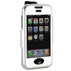 Apple Compatible Aluminum Case with Swivel Belt Clip - Silver    ALUMIPHONESV