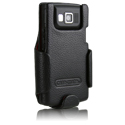 Samsung Compatible Case Mate Leather Case/Holster with Ratcheting Belt Clip - Phantom Black BJCH-PB