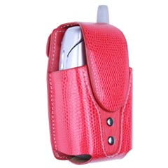 Universal Cobra Leather Pouch - Red   COBMINIRD