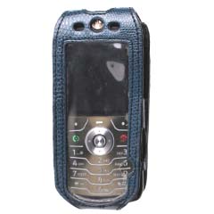 Motorola Compatible Cobra Leather Case - Navy Blue  COBSLVRNBL
