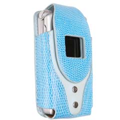 Motorola Compatible Cobra Leather Pouch - Baby Blue   COBV3BL