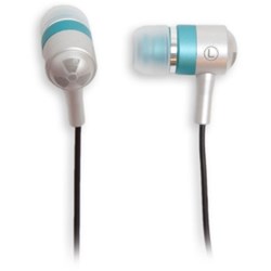 Metal Drumz 3.5 mm Earbuds- Silver and Teal