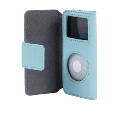 iPod Nano Compatible Leather Folio Case - Blue  F8Z058-BLU