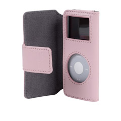 iPod Nano Compatible Leather Folio Case - Pink  F8Z058-PNK