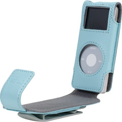 Belkin iPod Nano Compatible Leather Flip Case - Blue   F8Z059-BLU