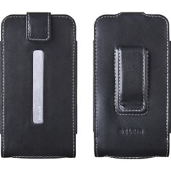 Apple Compatible Belkin Leather Holster with Fixed Belt Clip - Black  F8Z330