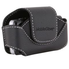 Universal MobileGlove Futura Small Horizontal Leather Holster with Swivel Belt Clip - Black   FUTSMBK