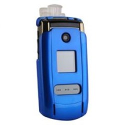 Samsung Compatible Snap On Cover with Swivel Belt Clip - Retail - Transparent Blue   GLEAMCOVBL